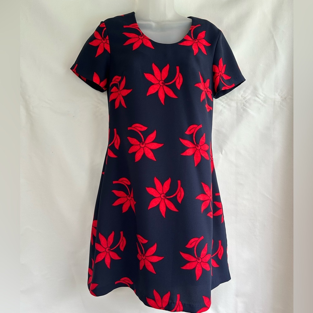 Banana Republic Navy Red Floral Dress